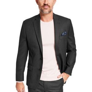 Lauren Ralph Lauren Mens Slim-Fit Wool Flannel Suit Jacket 40 Regular Charcoal